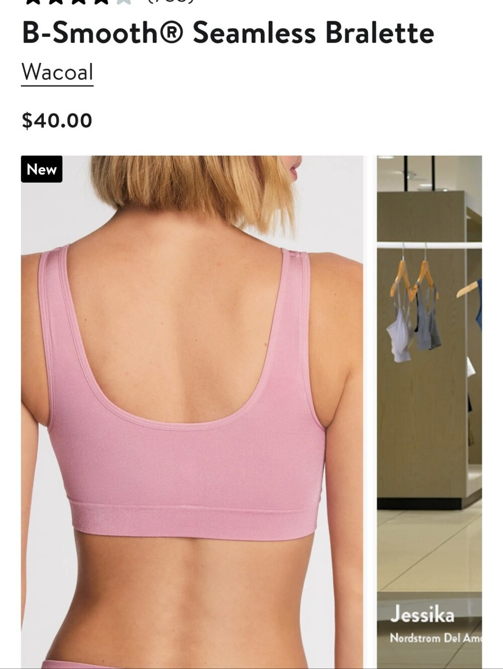 Wacoal B Smooth Seamless Slate Blue Wireless V-Neck Comfort Bra - Picture 6 of 8